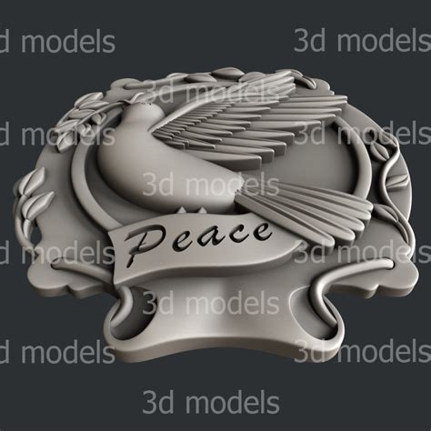 D Stl Models For Cnc Router Or Dprinter Dove Peace P