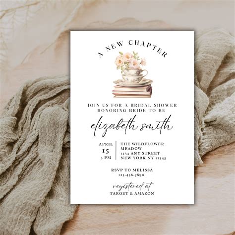 New Chapter Bridal Shower Invitation Booked Themed Bridal Shower