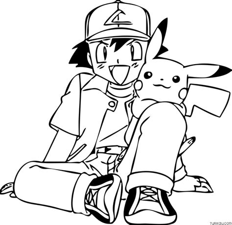 Ash Ketchum And Pikachu Pokemon Coloring Page » Turkau