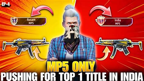 Pushing Top 1 Title In Mp5 Free Fire Solo Br Rank Weapon Glory