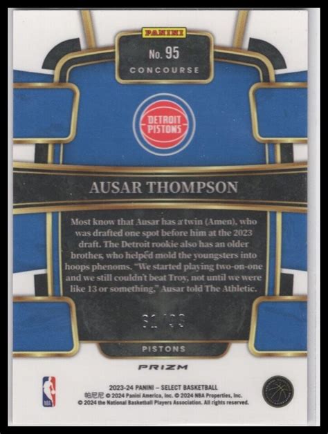 Panini Select Ausar Thompson Purple Cracked Ice Prizms