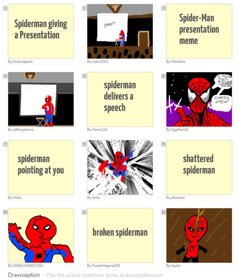 Spiderman Giving A Presentation Drawception