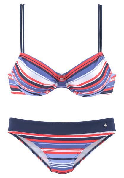 S Oliver B Gel Bikini Blau Rot Gestreift Cup F