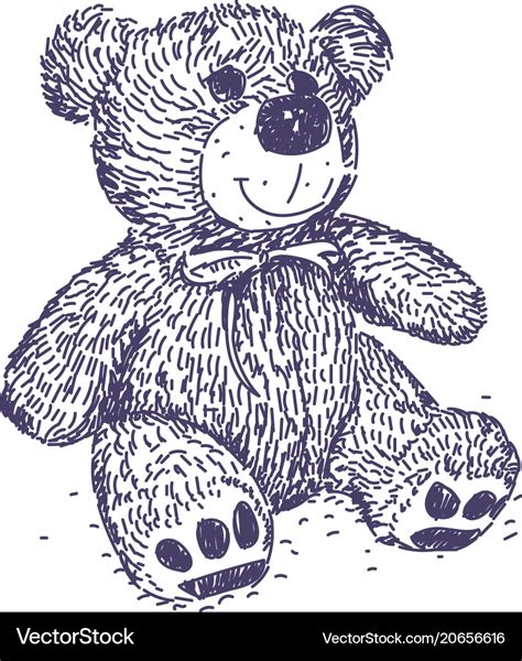 Teddy bear drawing Royalty Free Vector Image - VectorStock