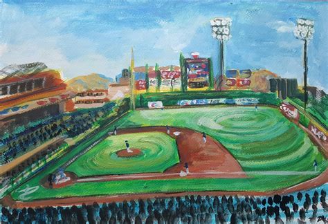 Baseball Field Painting at PaintingValley.com | Explore collection of ...