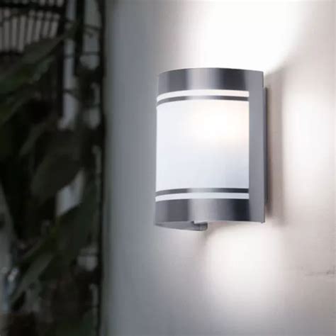 LAMPADA DA PARETE Per Esterni Giardino Acciaio Inox Balcone Vetro