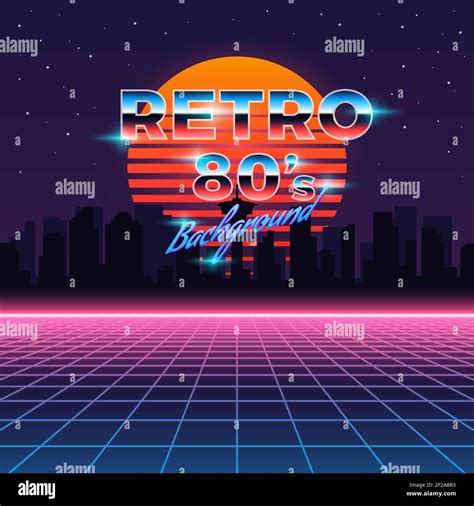 Retro neon background in 80's style Stock Vector Image & Art - Alamy