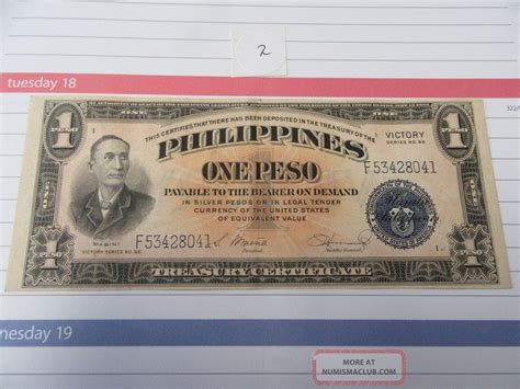 One Silver Peso Victory Series No F