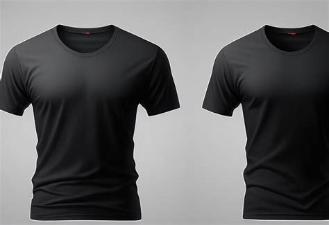 Premium AI Image | Men Solid Round Neck Pure Cotton Black TShirt