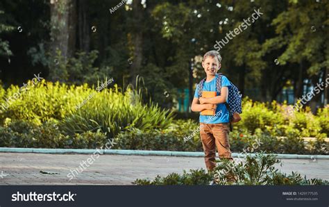 Child Goes Primary School Portrait Happy Stock Photo 1429177535