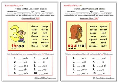 3 Letter Consonant Blends