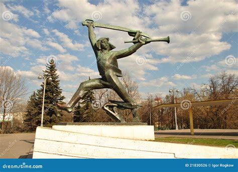 The Sculpture Of The Soviet Time Editorial Photo Image Of Light