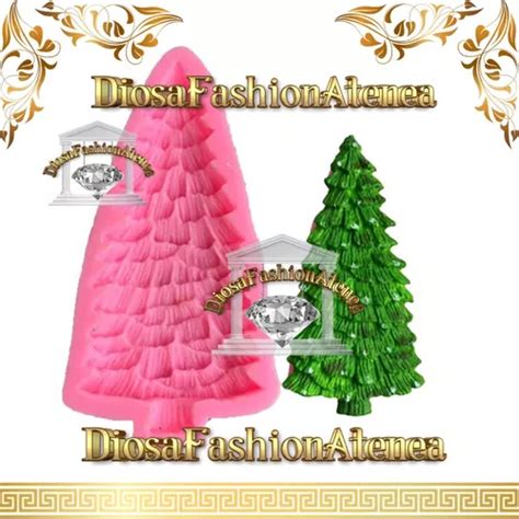 Molde Silicona Árbol Pino Bosque Navidad fondant Porcelana