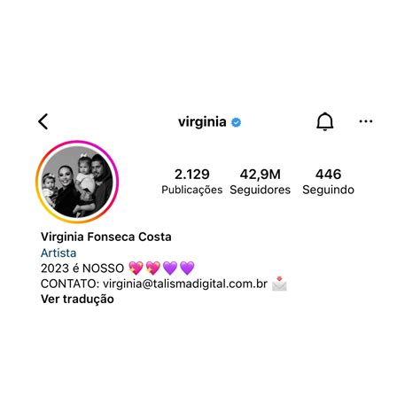 Virginia comemora 43 milhões de seguidores no Instagram toma unfollow