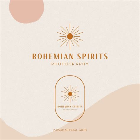 the logo for bohemian spirits photography, which is designed in gold ...