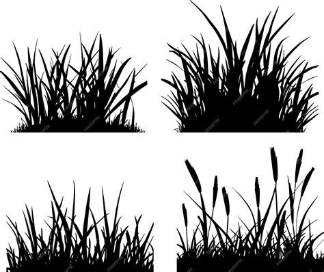 Premium Vector | Grass vector silhouette black color