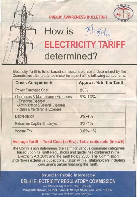 How Electricity Tariff Is Determined Pdf