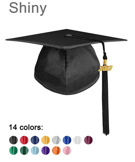 Shiny Graduation Cap with Tassel for Middle & High School, Bachelor ...