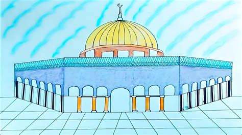 Masjid Al Aqsa Drawing For Beginners How To Draw Al Aqsa Mosque Step