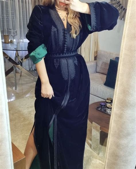 Caftan Moroccan Kaftan Black Moroccan Velvet Kaftan Dubai Gown