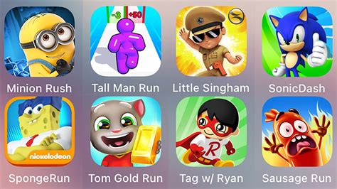 Sonic Dash Subway Surf Bowmasters Spiderman Unlimited Minion Rush Tom