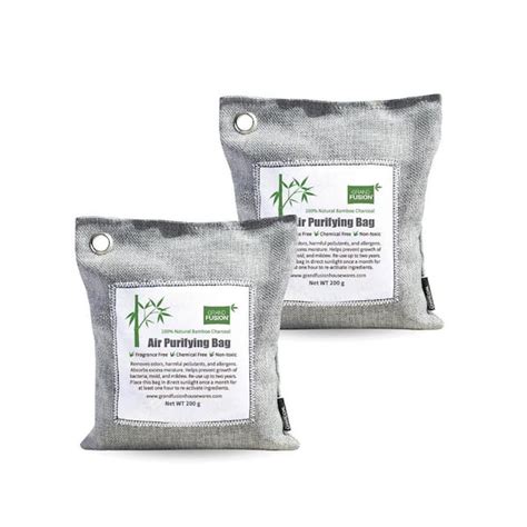 7 Oz Bamboo Charcoal Air Purifying Bag Everyday Odor Eliminator 2 Pack A279347 P02 The Home