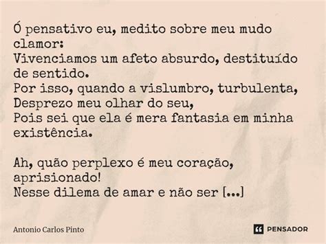 ⁠Ó Pensativo Eu Medito Sobre Meu Antonio Carlos Pinto Pensador