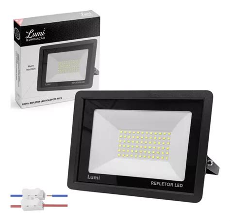 Kit 2 Luminária Holofote Refletor Super Led 200w Bivolt Lumi Cor Da