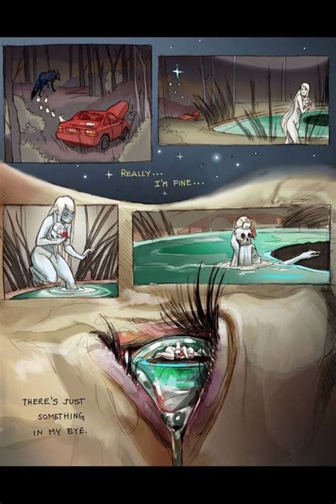 An Image Of A Comic Strip With Two Women In The Water And One Man