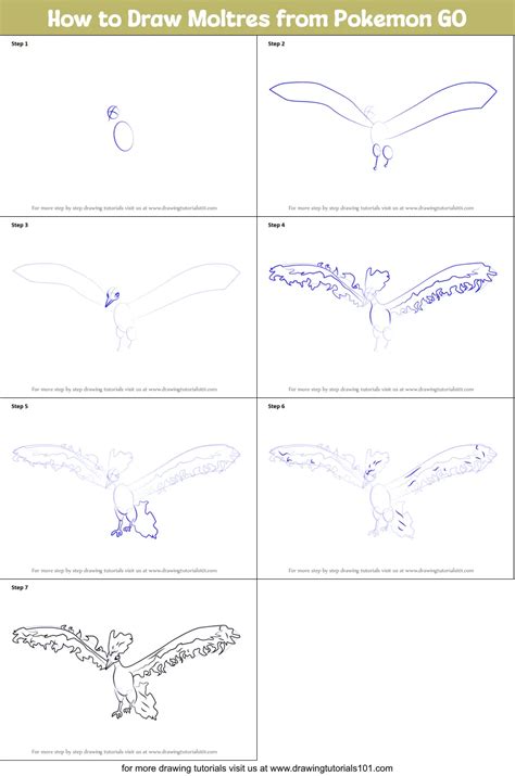 How to Draw Moltres from Pokemon GO (Pokemon GO) Step by Step | DrawingTutorials101.com