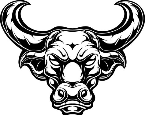 bull head line art 20546944 Vector Art at Vecteezy