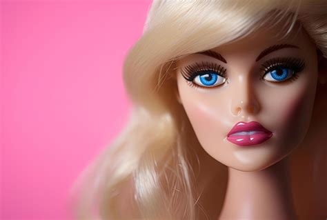 Premium Photo A Blonde Doll With Blue Eyes In The Style Of Close Up