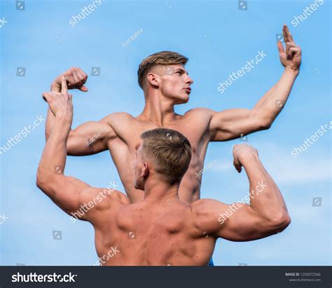 Men Muscular Chest Naked Torso Stand Stock Photo Shutterstock