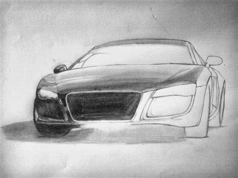 godofdraw: Black Audi R8 pencil drawing-step by step