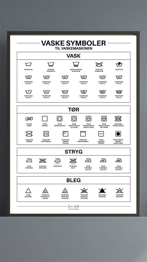 Vaskesymboler Plakat Til Badev Relset