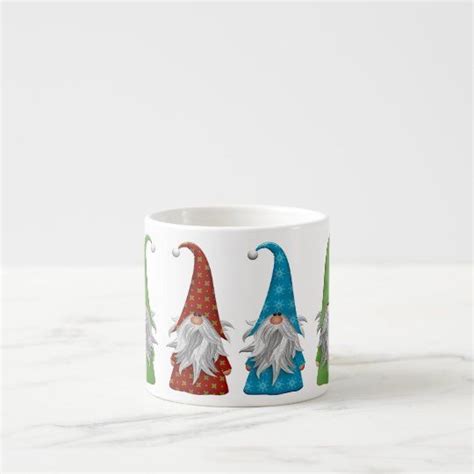 Multicolored Christmas Gnomes Espresso Cup Zazzle Christmas Gnome