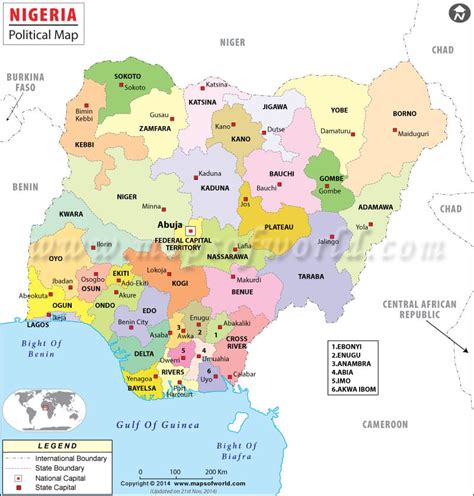 Political Map Of Nigeria Nigeria Map With States