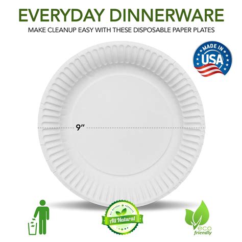 Count Inch Paper Plates Uncoated Everyday Disposable Paper