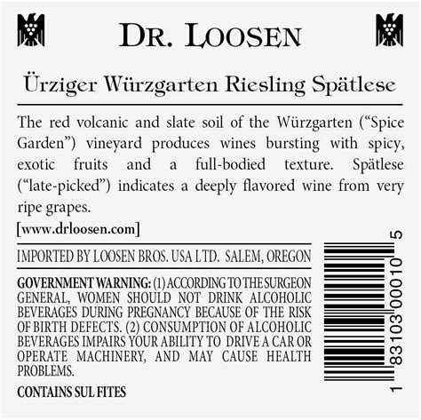 Dr Loosen Rziger W Rzgarten Riesling Sp Tlese Loosen Bros Usa