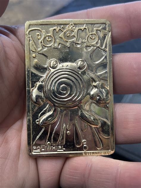 Poliwhirl Burger King Pokemon K Gold Plated Trading Card Promo