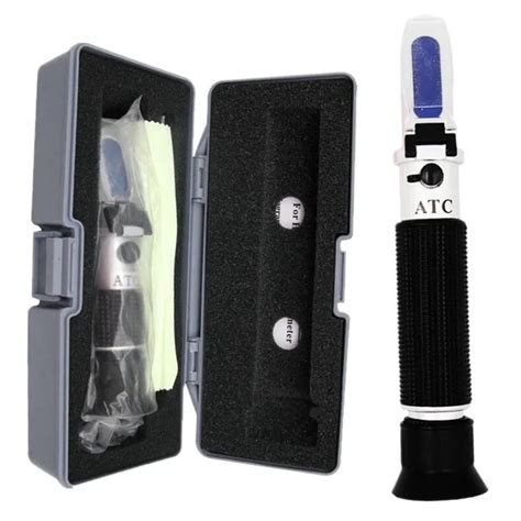 Hand Held Brix Salt Refractometer With ATC For Brine Fruit Beer Dual