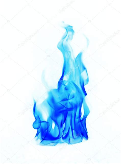 Blue Fire Flames White Background