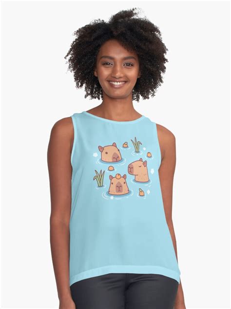 Cute Capybaras Chilling In Hot Spring With Oranges Sticker For Sale By Rustydoodle Redbubble