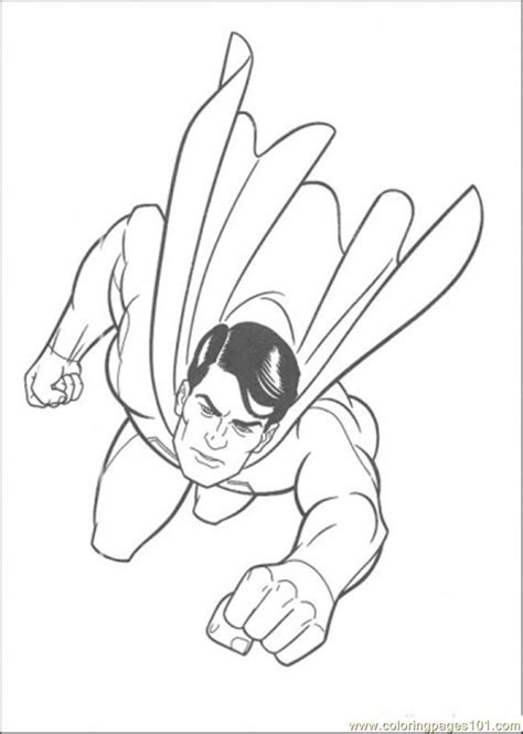 Coloring Page Superman Is Flying In The Sky Cartoons Superman