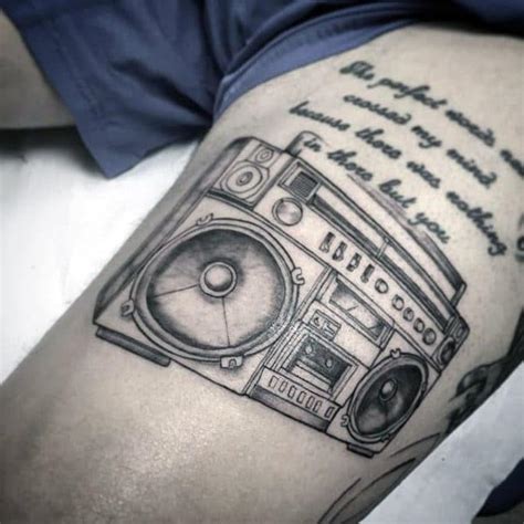 40 Boombox Tattoo Designs For Men Retro Ink Ideas