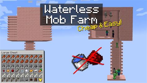 Efficient Waterless Mob Farm Tutorial Ideal For Skyblock Oneblock