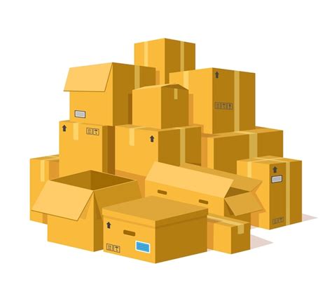 Premium Vector Illustration Of Cardboard Boxes