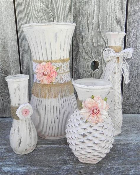 Burlap And Lace Pink Shabby Chic Vase Collection By Sofrickincute