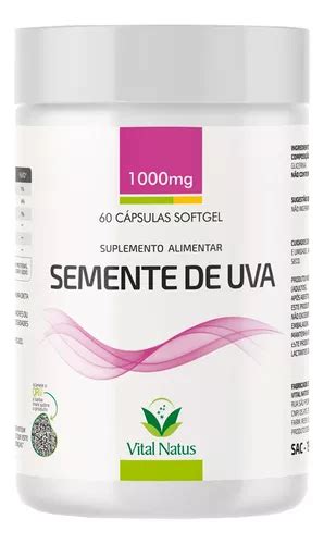 Oleo Semente Uva Rico Em Resveratrol Mg Caps Sofgel Mercadolivre