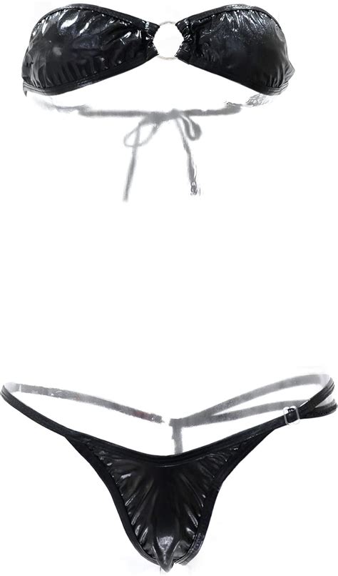 Amazon chu U chu Lingerie Collection スイートビキニ S 006 メタリックブラック マイクロビキニ Tバック chu U chu チューチュ